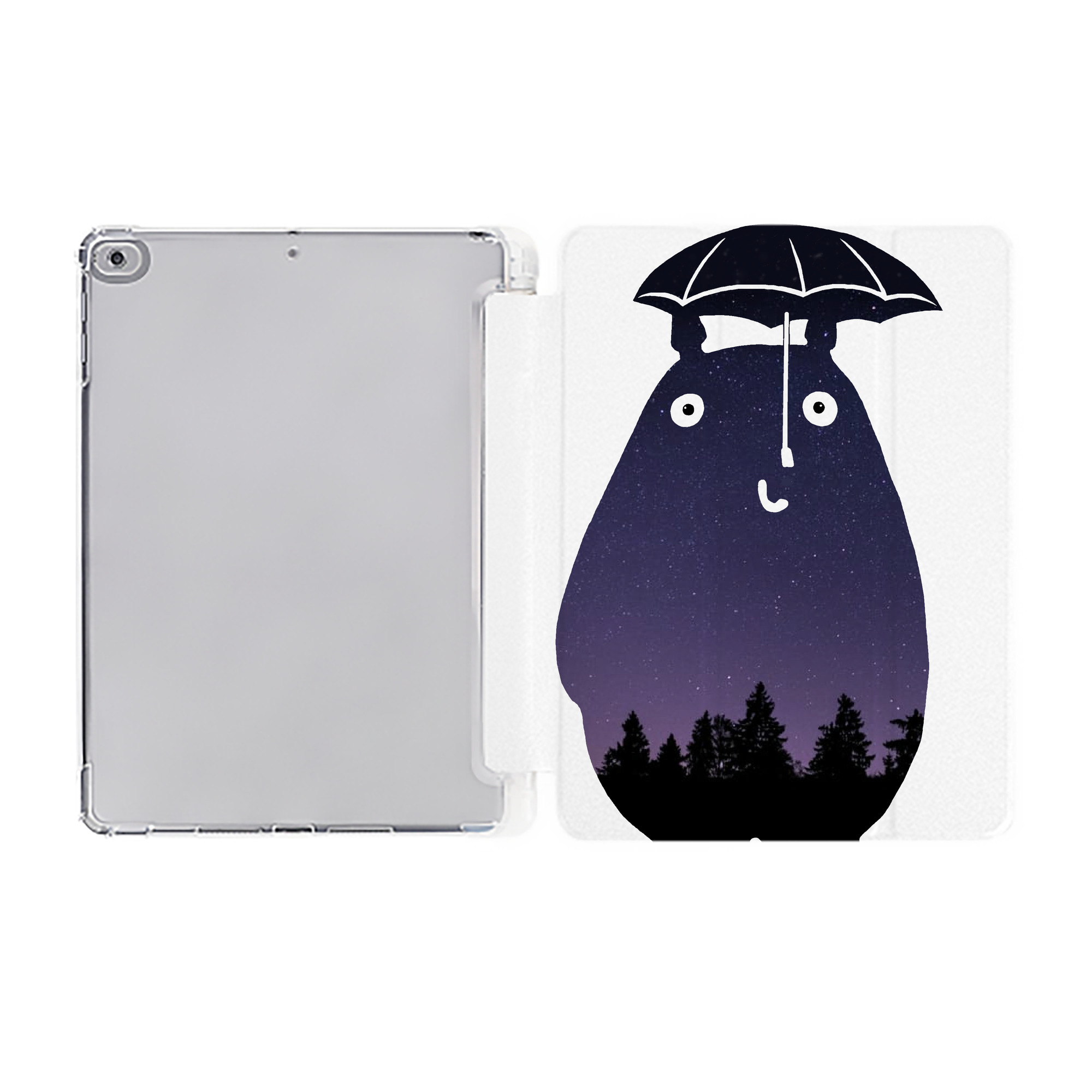 （画像用） となりのトトロ 草壁メイ 草壁サツキ My Neighbor Totoro Satsuki Kusakabe Mei Kusakabe IPad ケース ペン収納付き 三つ折りスタンド PUレザー×シリコン 対応機種9.5/10.5/10.9インチ